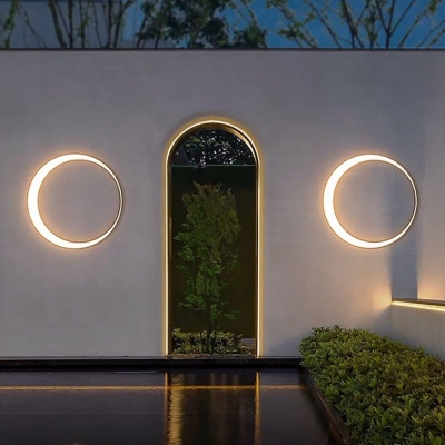 Durable Stainless Steel Minimalist Moon Outdoor Wall Lamp with Bright PC Lampshade, Perfect for Porch, Terrace, Balcony, Garage Door, and Entrance