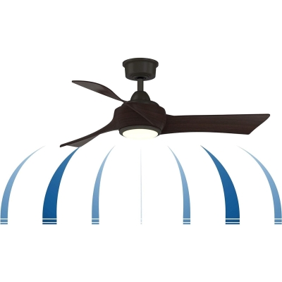 Dark Bronze Ceiling Fan, Mid Century Modern Contemporary Ceiling Fan, 3 Blade Ceiling Fan with Light