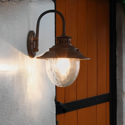 Sturdy Aluminum Outdoor Wall Lamp with IP55 Waterproof Rating, High Transmittance Glass Lampshade, and Classy Stone Pattern Design