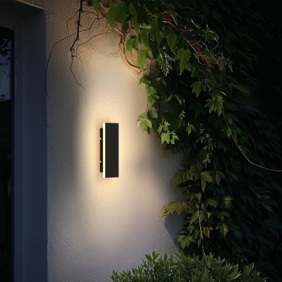 Outdoor Linear Rectangular Wall Light, Waterproof LED Wall Lamp, Modern Black Wall Light for Wall Villas Courtyard Porch