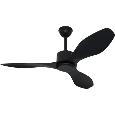 48 in. Ceiling Fan NO Light, Indoor Outdoor Reversible DC Ceiling Fan with Remote, 3 Blade Black Modern Outdoor Fan