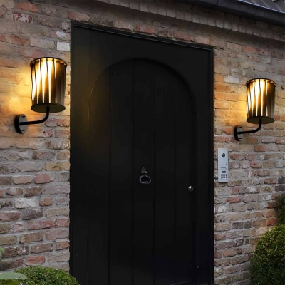 Durable Aluminum Outdoor Wall Lamp with Unique Twisted Metal Shade, Rust-Resistant, Waterproof, and Long-Lasting for Artistic Light and Shadow Effects