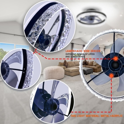 Ceiling Fan with Low Profile Light with Remote APP Control, Flush Mount Ceiling Fan with Bluetooth Speakers, Small Bedroom Ceiling Fans