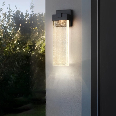 Durable Outdoor Wall Light with Bubble Crystal Lampshade, Waterproof Aluminum Body, Bright and Warm Lighting for All Weather Conditions