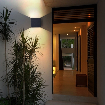 Modern Up and Down Outdoor Wall Light with Unique Lighting Effects, Durable Silicone Seals, and Thickened Glass Lampshade for Enhanced Aesthetic Appeal