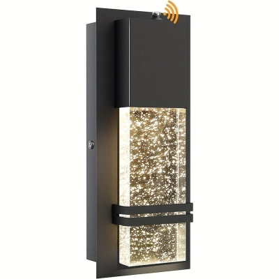 Outdoor Black Waterproof LED Wall Sconce, Outdoor Dusk to Dawn Wall Light Fixture with Glass Diffuser for Porch Patio Garden Hallway Garage Wall