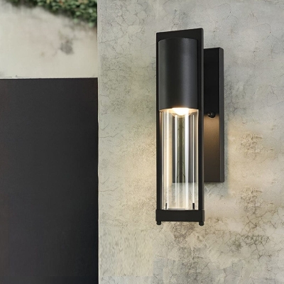 Durable Waterproof Outdoor Wall Lamp with High-Transmittance Glass Shade, Rustproof Iron Material, and Standard E27 Bulb Base for All-Weather Use