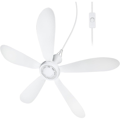 28 in. Portable Ceiling Fan with on/off Switch, Outdoor Indoor Hanging Ceiling Fan for Gazebo, Camping Rv Tent Home Room