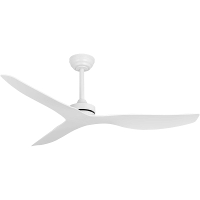 52 in. Ceiling Fan NO Light with Remote, White Patio Ceiling Fan, Farmhouse Reversible DC Ceiling Fan for Bedroom