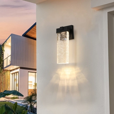 Outdoor Waterproof LED Crystal Wall Light, Outdoor Wall Lamp With Glass Diffuse for Patio Porch Garage Wall, Set of 2