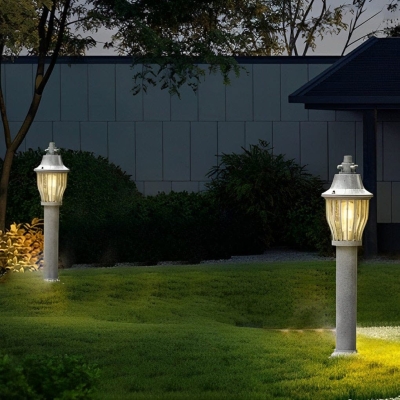 Durable Die Cast Aluminum Waterproof Lawn Lamp with Retro Industrial Design for Patio, Garden, and Pathway Lighting, Bright &amp; Warm Illumination