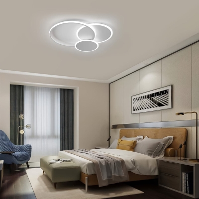 Modern Circle LED Flush Mount Ceiling Light, Dimmable Chandelier Ceiling Lighting for Living Dining Room Bedroom Kitchen
