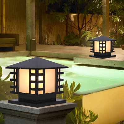 Elegant Iron Outdoor Light with High Transmittance Shade for Garden, Patio, Walkway, Porch, Stylish and Secure Pathway Lighting Solution