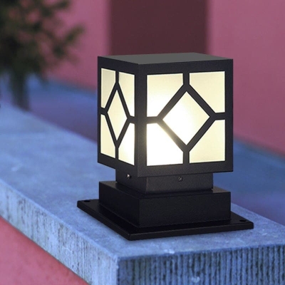 Stylish Geometric Outdoor Post Light for Gardens, Patios, Walkways, and Porches, Classic Retro Design for Enhanced Exterior Decor