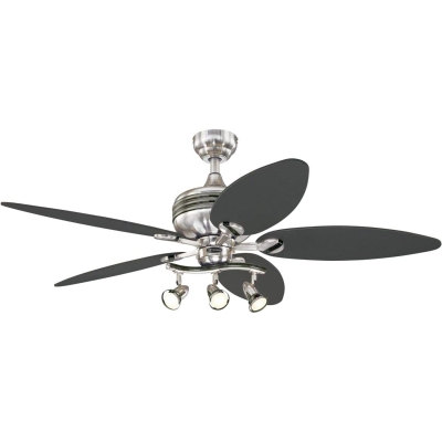 52 in. Indoor Ceiling Fan with Light, Brushed Nickel Ceiling Fan