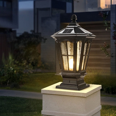 Durable Die Cast Aluminum Outdoor Solar Pillar Light with Waterproof Design, High-Efficiency Solar Panel, and Glass Lampshade for Energy Saving