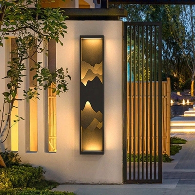Mountain Scenery Wall Lamp, Waterproof Outdoor Landscape Lighting Sconce with High Color Rendering LED, Warm Bright Light, Unique Decorative Design