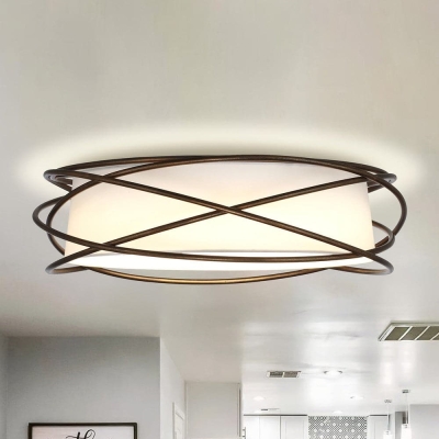 20 in. LED Modern Brown Flush Mount Ceiling Light
