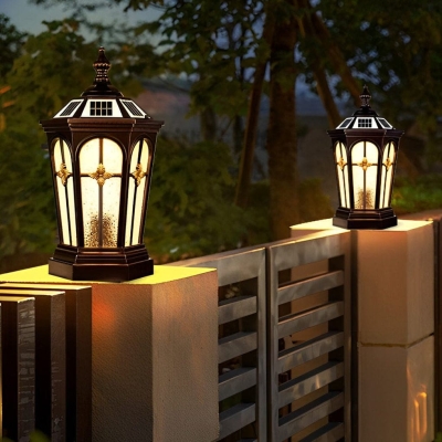 Solar Pillar Light with Remote Control, Switchable Warm, Natural, White Light, Rustproof, Waterproof Aluminum for Outdoor Fence &amp; Post Lighting