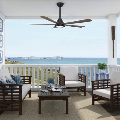 52 in. Patio Fans, Outdoor Ceiling Fan with Light Remote APP Control, Farmhouse Wet Rated Outdoor Ceiling Fans, Covered Ceiling Fan, Outdoor Deck Fan