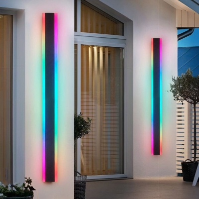 Modern LED Outdoor Wall Light, Energy Saving, IP65 Waterproof, Rustproof Stainless Steel &amp; Acrylic, RGB Sconces for Courtyard, Villa, Shop
