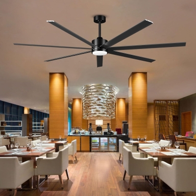 72 in. Large Outdoor Ceiling Fans, Waterproof Fan for Patio, Porch Ceiling Fans, Black Contemporary Ceiling Fans with Lights for Living Room,
