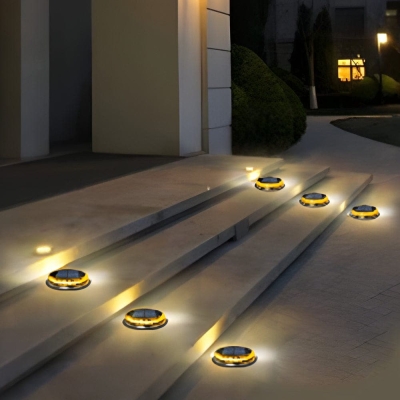 Durable Modern Solar In-Ground Disc Path Lights for Lawn, Garden, Courtyard, and Park, Easy Installation, Auto On/Off at Dusk and Dawn