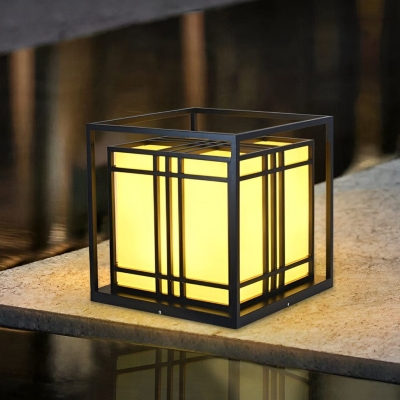 Durable Waterproof Outdoor Fence Post Light with Imitation Marble Lampshade, Rust-Proof Galvanized Material for Garden, Lawn, Villa, and Gate
