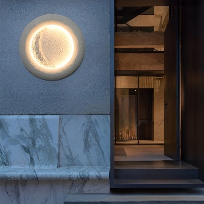 Heartwarming LED Outdoor Wall Sconce with Lunar Crater Design, Waterproof and Delicate Moon Shape for a Romantic Atmosphere