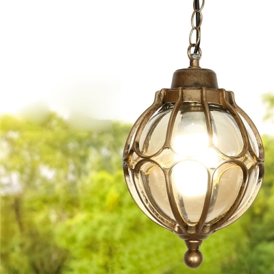 Waterproof and Rustproof Outdoor Hanging Lights with Die-Cast Aluminum and High Transmittance Glass Lampshade for Garden, Courtyard, and Corridor