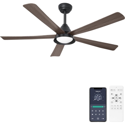 52 in. Patio Fans, Outdoor Ceiling Fan with Light Remote APP Control, Farmhouse Wet Rated Outdoor Ceiling Fans, Covered Ceiling Fan, Outdoor Deck Fan
