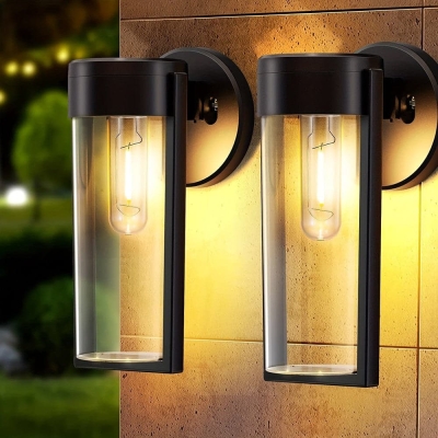 2/4/6-Pack Black LED Outdoor Solar Lights, Waterproof Solar Powered Light for Deck Wall Fence Yard Pillar Porch