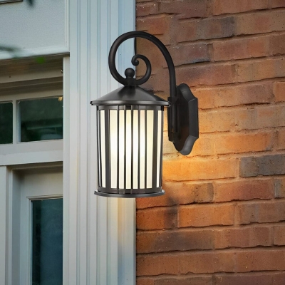 Elegant Industrial Vintage Outdoor Wall Light with Clear Glass Shade, Sturdy Aluminum for Porch, Garage, Garden, and More