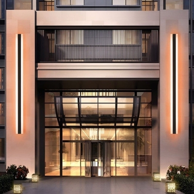 Modern LED Outdoor Wall Light, Energy Saving, IP65 Waterproof, Rustproof Stainless Steel &amp; Acrylic, RGB Sconces for Courtyard, Villa, Shop