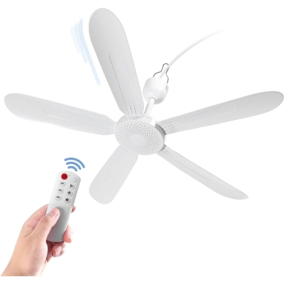 Indoor Outdoor Gazebo Ceiling Fan with Remote, Portable Ceiling Fan NO Light, Electric Ceiling Fans, Tent Ceiling Fan for Living Room Bedroom Porch Garage