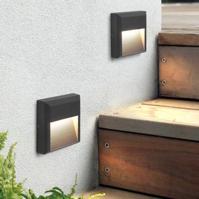 Modern Waterproof Outdoor Step Light with Staircase Design, Even Light Distribution, and Long-Lasting Milky White Lampshade for Home and Public Spaces