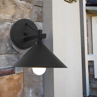 Durable Waterproof and Rustproof Outdoor Wall Light with Tapered Metal Design and Cone Shape Lampshade for Stylish Exterior Lighting