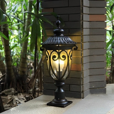 Rust-Proof European Style Outdoor Fence Post Light with Bubble Glass Lampshade, Durable Aluminum Alloy for Garden, Yard, Gate, and Path