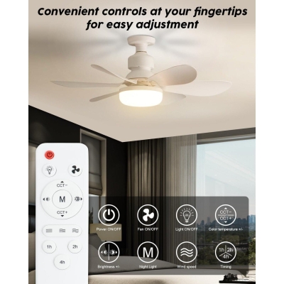 21 in. Screw In Mini Ceiling Fan for Bedroom Kitchen and Small Rooms, Small Socket Fan with Light and Remote