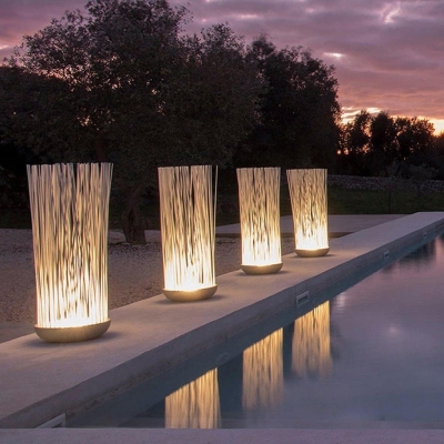 Modern Stainless Steel Outdoor Garden Lights with Unique Cutout Design, IP54 Waterproof, Warm Lighting for Patio, Lawn, and Pathway Decor