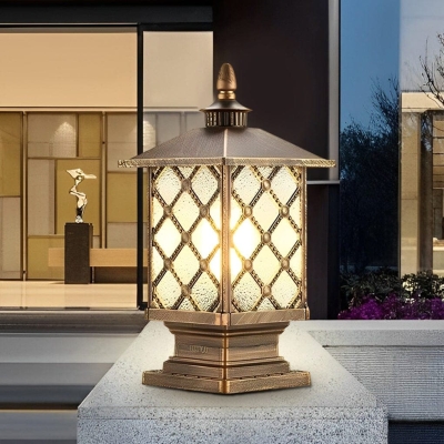 Durable Aluminum Post Lamp with Frosted Glass Shade, Waterproof, Rust-Proof, Ideal for Garden, Villa Fence, and Gate Post, 3 Styles Available