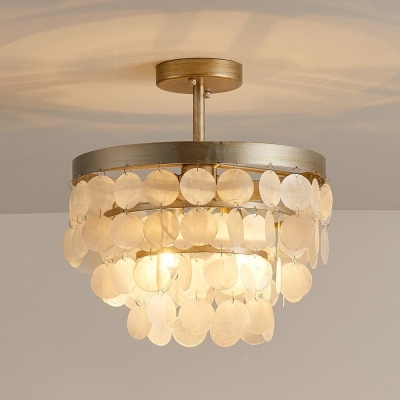 Shell Semi Flush Mount Ceiling Light Fixture for Kitchen Foyer Hallway