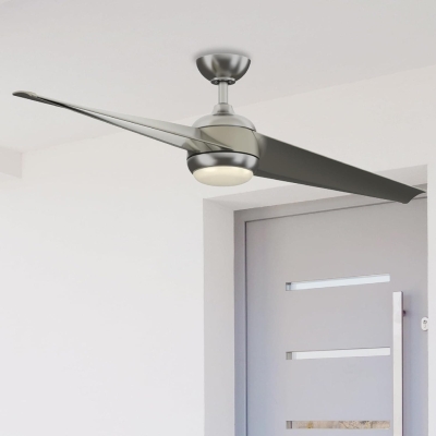 60 in. Indoor/Outdoor Brushed Nickel Contemporary 2-Blade Ceiling Fan with LED Light Kit and Remote Control