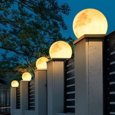 Creative Moon Shaped Outdoor Solar Light with Realistic Texture, Gradient Lighting, and IP65 Waterproof Design for Fence Posts and Gardens