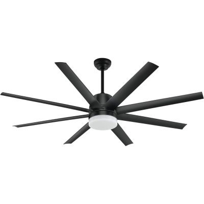 60 in. Black Ceiling Fan with Light and Remote, Modern Contemporary Ceiling Fans for Bedroom Living Room