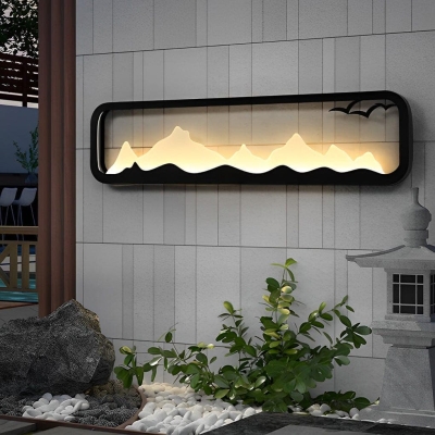 Mountain Silhouette Outdoor Wall Light, Waterproof, Rust-Proof LED Sconce with High Brightness for Cozy Outdoor Spaces