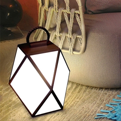 Stainless Steel Outdoor Lantern with Acrylic Lampshade, Modern Geometric Design for Garden, Courtyard, and Pathway Lighting