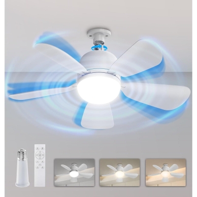 20 in. Remote Control Ceiling Fan and Light for Bedroom Home Office Dining Room, White Socket Fan Light, Garage Ceiling Fan