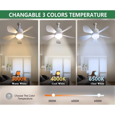 Socket Remote Control Ceiling Fan and Light, Ceiling Fans with Lights for Bedroom Living Room Dining Room, Garage Ceiling Fan