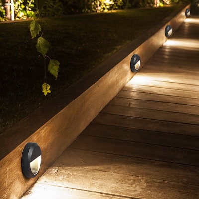 Modern Waterproof Outdoor Step Light with Staircase Design, Even Light Distribution, and Long-Lasting Milky White Lampshade for Home and Public Spaces